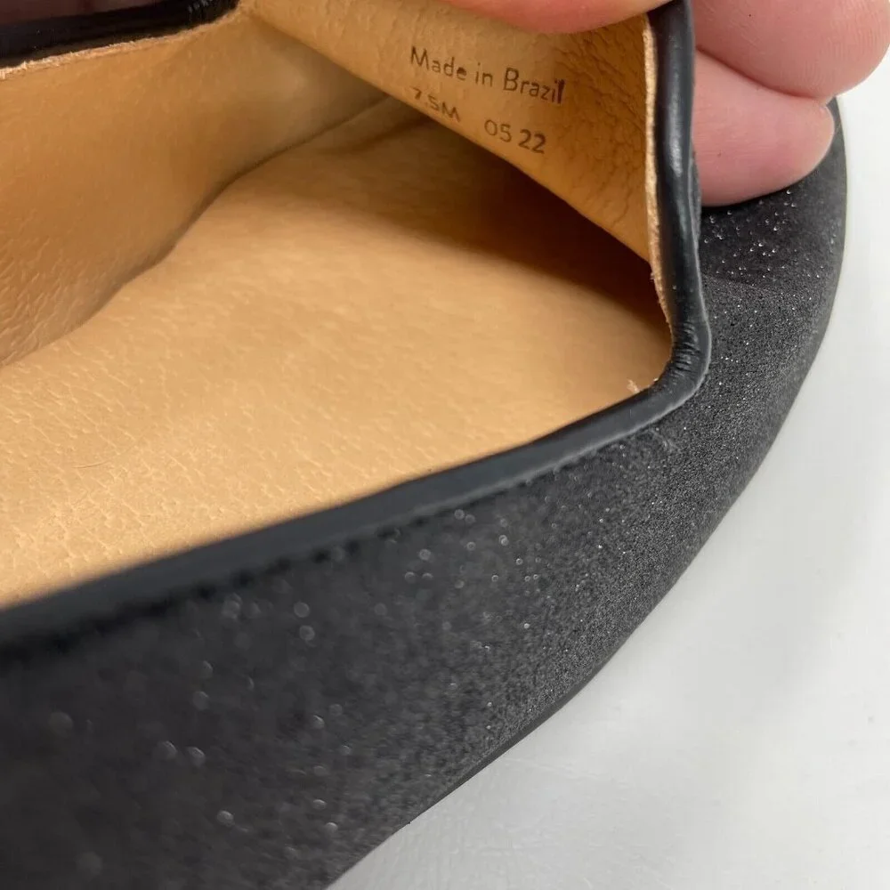 Jack Rogers Ginny Loafer Womens 7.5 Black Sparkle Glitter Slip On Flats - Picture 10 of 10